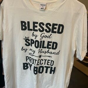 Gildan White Graphic Tee - Blessed by God